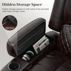 Yolsali Manual Reclining Sectional Sofa Set, 5 Seats 1+1+3 Leather Reclining - Image 9