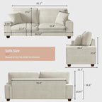 DOPEDIO Modern Loveseat Sofa for Living Room, Chenille Recliner, Removable Cover - Image 2