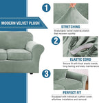 H.VERSAILTEX Modern Velvet Plush 4 Piece High Stretch Sofa Slipcover Sofa Cover - Image 3