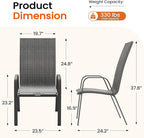 JEAREY Patio Dining Chairs Set of 6, Outdoor Stackable Dining Furniture Set - Image 3