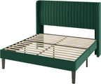 Allewie Full Size Bed Frame/Velvet Upholstered Platform Bed/Vertical Channel - Image 9