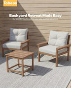 HDPE 4 Piece Patio Furniture Set, All-Weather Outdoor Couch - Image 5