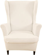 HAOYONG Jacquard Wingback Chair Cover Thickening Armchair Covers 2 Pieces by HAOYONG