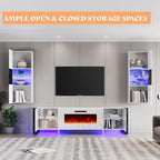 AMERLIFE 3 Piece Modern Wall Unit Entertainment Center Set, High Gloss 70" - Image 6