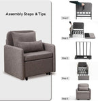 Iroomy 5-Level Adjustable Convertible Sleeper Chair, 3-in-1 Pull Out Sofa Bed - Image 9