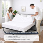 Cottington Lane Sleeper Sofa Sheets Queen Size, 4 Piece Premium Quality 100% - Image 8