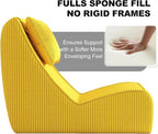 Giant Bean Bag Chair for Adults, Corduroy Chaise Lounge - Image 4