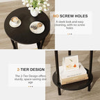 Small Round Side Table, 2-Tier Modern Accent/Bedside Table - Image 5