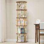 ALLSTAND 5 Tier Rotating Bookshelf, 360 ° Display Stackable Spinning Bookshelf by ALLSTAND