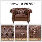 AVZEAR Leather Upholstered Armchair, Single Sofa Chair - Image 5