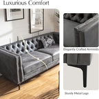 HULALA HOME 84" W Faux Leather Sofa Couch - Image 6