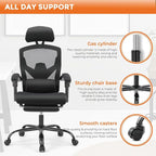 Sweetcrispy Office Computer Desk Chair, Ergonomic High-Back Mesh Rolling Work - Image 7