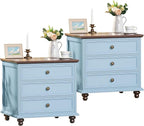 Joaxswe 24" Wide Farmhouse Night Stand Set of 2, Large End Table by Joaxswe