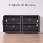 Fatmok 59" Sideboard Buffet Cabinet & TV Stand Set of 2, Modern Arched Credenza - Image 4
