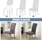 BIETYONE Stretch Dining Chair Covers Set of 2, Soft Removable Washable Kitchen - Image 4