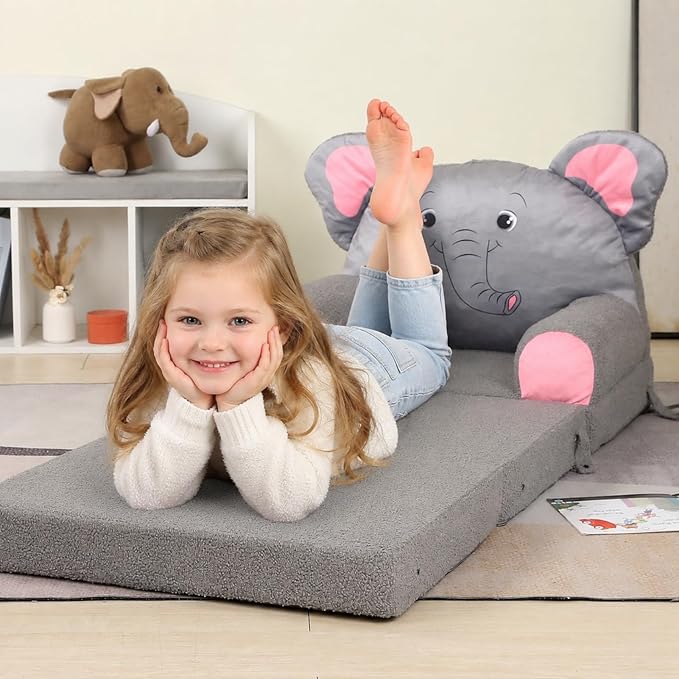 MOMCAYWEX Kids Sofa, Sherpa Couch - Image 2