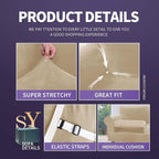 ZNSAYOTX Oversized Velvet Couch Cover 4 Piece Stretch Sofa Covers - Image 4