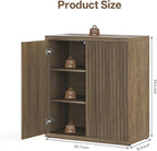 Fluted Sideboard Cabinet with Storage, Mid Century Modern Accent Cabinet - Image 2