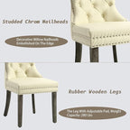 KCC Faux Leather Dining Chairs Set of 4, Upholstered High-end Tufted Dining - Image 6