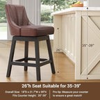 YaFiti Swivel Bar Stools Set of 4, 26 Inch Counter Height Bar Stools - Image 6
