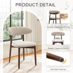COLAMY Wooden Dining Chairs Set of 4, Modern Fabric Upholstered Kitchen Side - Image 6