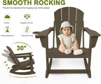 Outdoor Rocking Chairs Set of 4, HDPE Poly All-Weather Patio Rocking Chairs - Image 5