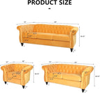 AVZEAR Chesterfield Loveseat, Modern Velvet Sofa Tufted Couch 2 Seater - Image 2