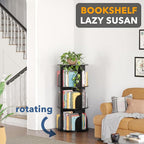 SpaceAid 3 Tier Rotating Bookshelf Tower, Spinning Bookcase Lazy Susan - Image 4