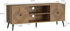 Smuxee Walnut TV Stand with Fluted Diamond Doors, 55.12" Mid Century Modern TV - Image 8