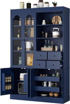 VilroCaz 75'' Tall Freestanding Kitchen Pantry Cabinet, Wood Large Cupboard - Image 4