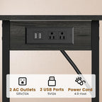 Asgolion Tall End Table with Charging Station, Skinny Nightstand with USB Ports - Image 6