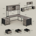 SEDETA Farmhouse L Shaped Office Desk - Image 3