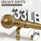 2 Pack Warm Gold Curtain Rods Set - Image 6
