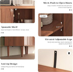 Easyego 63″ Mid Century Modern Sideboard Buffet Cabinet, Walnut Wood Accent - Image 4