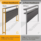 Lifezone Full Bed Frame with 2-Tier Storage Headboard, Metal Bed Frame with - Image 4