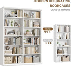 Rresyet 71.8" L *47.2“W Wooden Bookcase and Bookshelf – Extra Large Bookshelf - Image 4