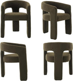 Modern Sherpa Dining Chairs Set of 2, Upholstered Barrel Chairs - Image 9