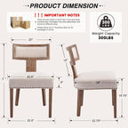 HNY Mid Century Modern Dining Chairs Set of 6, Farmhouse Linen Fabric - Image 2