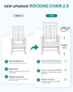 SERWALL Oversized Outdoor Rocking Chair Set of 4, HDPE Outdoor Rocking Chair - Image 4