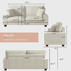 DOPEDIO Modern Loveseat Sofa for Living Room, Chenille Recliner, Removable Cover - Image 2