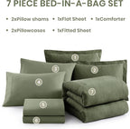 Monbix King Size Comforter Set, Olive Green King Bed Set Reversible, King Size - Image 8
