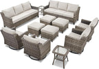 12 Piece Patio Furniture Set-High Back Outdoor Furniture Set Sectional Sofa - Image 9
