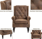 Mid-Century High Wingback Chair Set of 2, Microsuede Accent Chair Armchair - Image 4