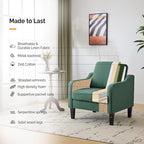 VINGLI Mid-Century Modern Accent Chairs Set of 2 Living Room Chairs Dark Green - Image 5