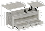 Seventable Coffee Table, 39.3" Lift Top Coffee Table - Image 3