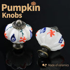 Ivory Pumpkin Knobs 2 Pack Ceramic Cabinet Knobs Vintage Drawer Pulls - Image 5