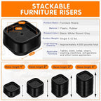 shouwuhho 4 Pack Furniture Risers Adjustable Bed Risers Heavy Duty Lifts Height - Image 2