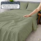 Cottington Lane Sleeper Sofa Sheets Queen Size, 4 Piece Premium Quality 100% - Image 3