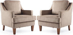 VINGLI Brown Accent Chairs Set of 2, Mid Century Modern Chairs, Upholstered by VINGLI