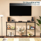 WOHOMO Black Console Table, 3-Tier Small Entryway Table, Long Sofa Table - Image 5